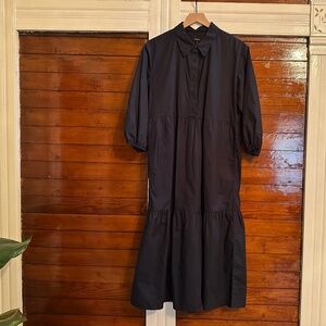 Quince Navy Shirt Dress (Maxi)